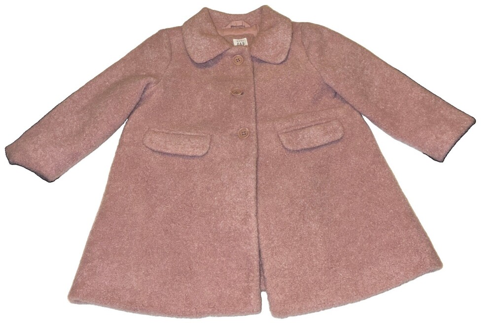 Gap Baby Pink Bouclé Car Coat Size 18-24